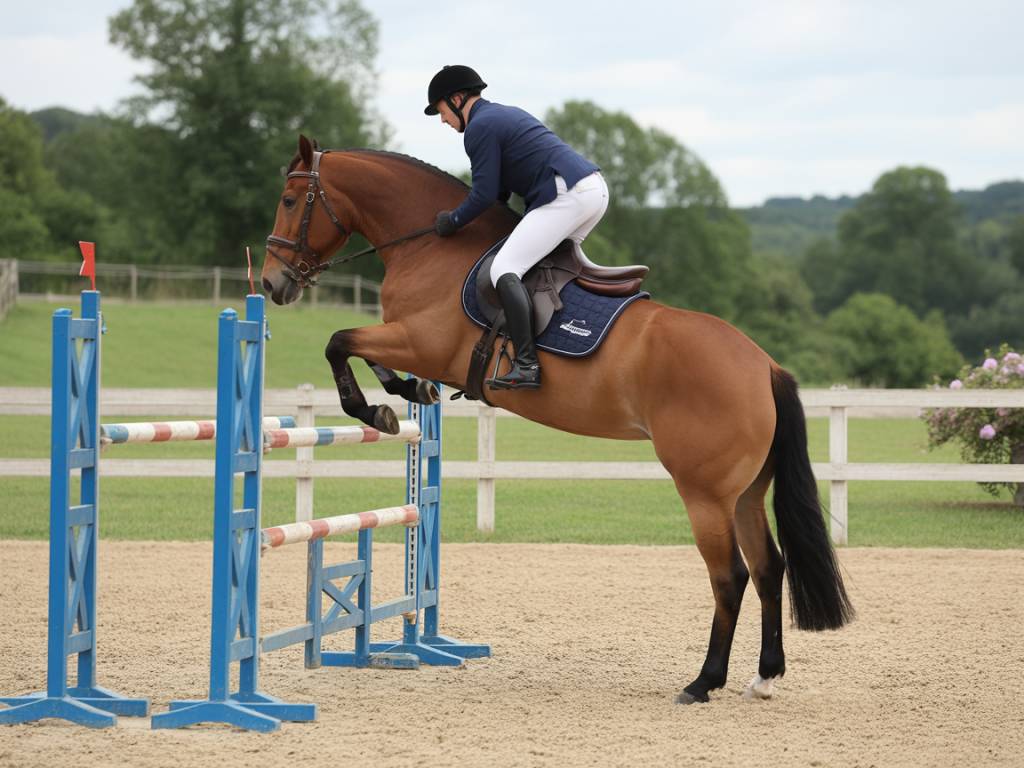 Routine d’échauffement idéale pour un cheval avant une séance de saut d’obstacles