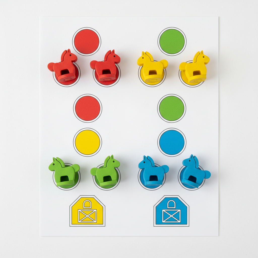 Image pour pion petit chevaux à imprimer