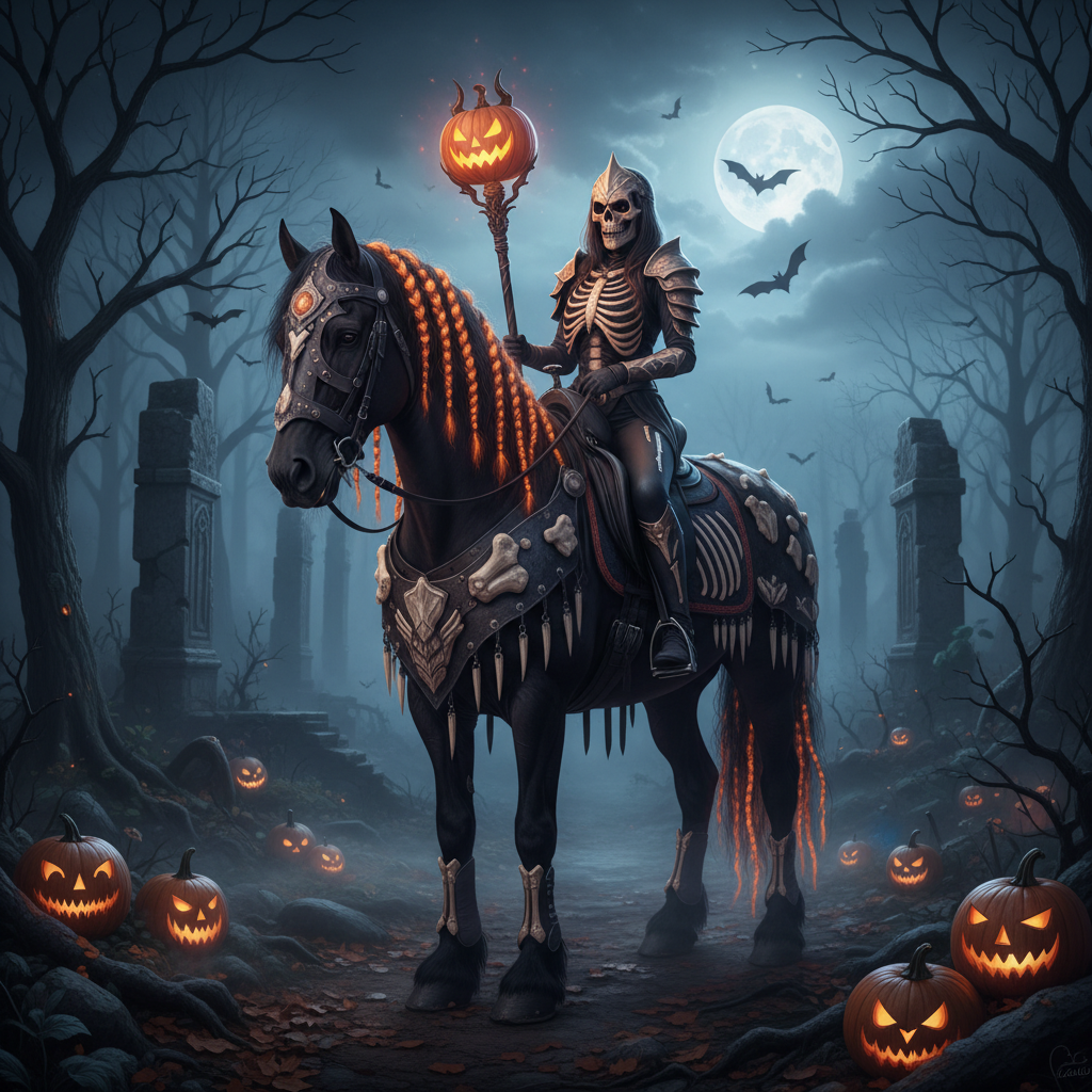 Image pour déguisement pour cheval et cavalier halloween