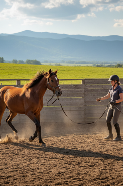 Image pour travailler un jeune cheval