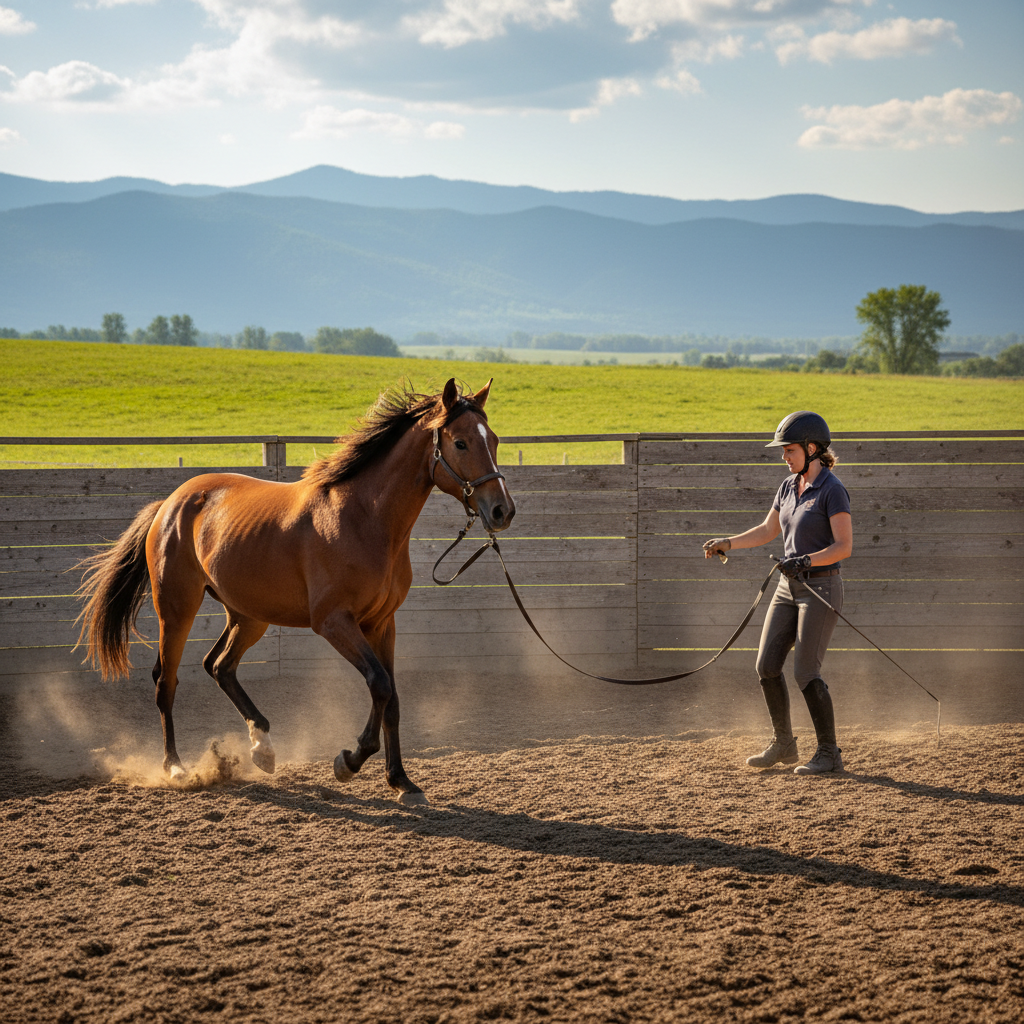 Image pour travailler un jeune cheval