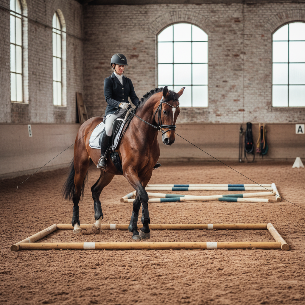Image pour exercice barre au sol cheval dressage