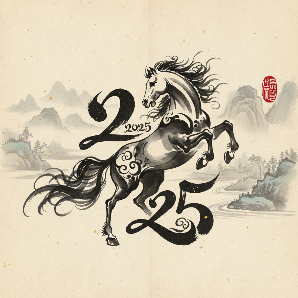 Image pour lettre année cheval 2025