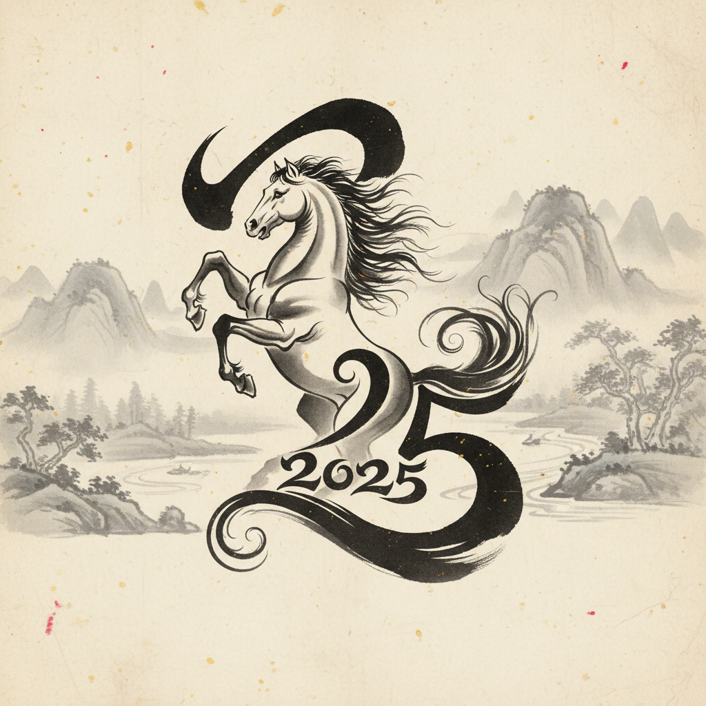 Image pour lettre année cheval 2025