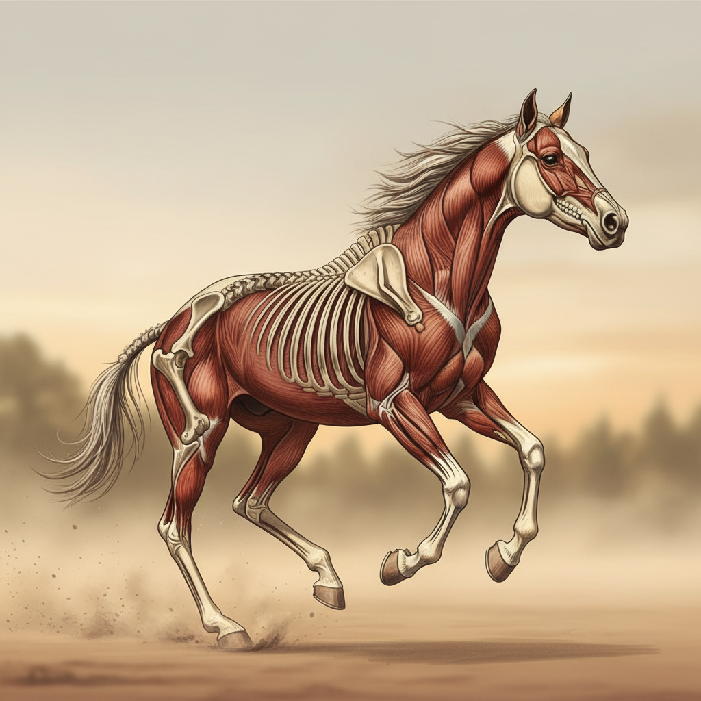 Image pour squelette et muscles du cheval galop 5